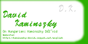 david kaminszky business card